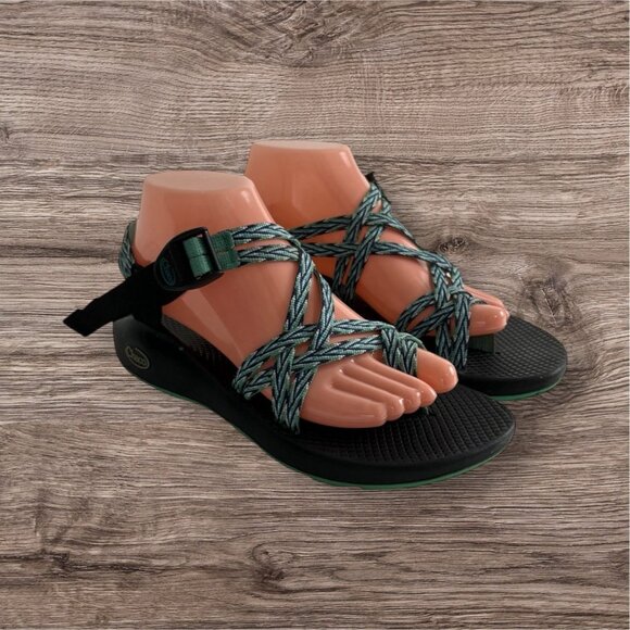 Women’s Chaco Classic Angular Teal Size 9 Toe Strap Hiking Outdoor Sandals Water - Picture 1 of 12